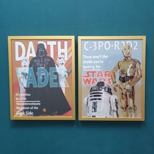 Set of two framed Star Wars prints